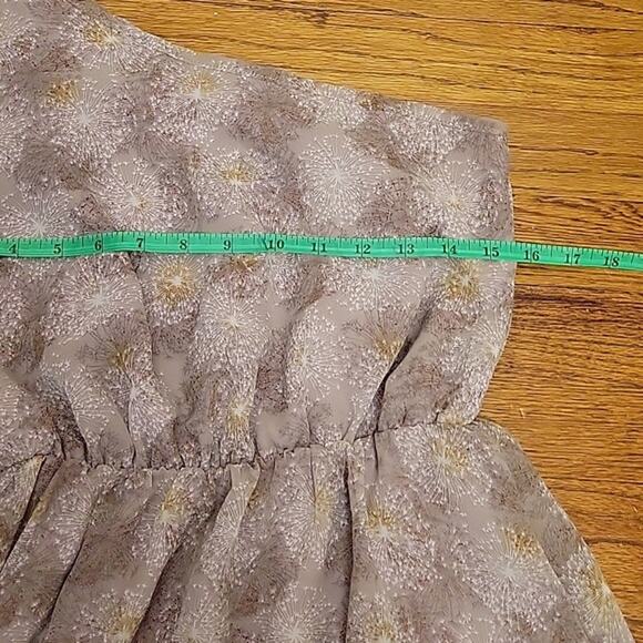 Dandelion Print One Shoulder Bell Sleeve Mini Dress Party Homecoming Size M - Picture 4 of 6